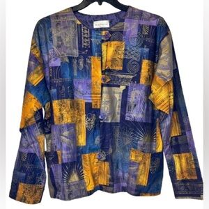 Molly Hutchins O/S artisan-made jacket with botton front and pockets